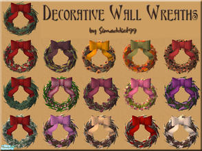 Sims 2 — Decorative Wall Wreaths by Simaddict99 — Decorate your Sim's walls throuhgout the year with a floral wall
