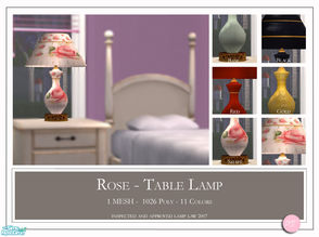 Sims 2 — Rose Table Lamp by DOT — Rose Table Lamp. 1 Mesh Plus Recolors. Sims 2 by DOT of The Sims Resource. TSR