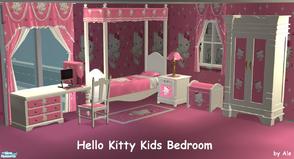 Sims 2 — HELLO KITTY KIDS BEDROOM by ale0508 — You can download the curtains, the wallpaper, the floor,the toybox &