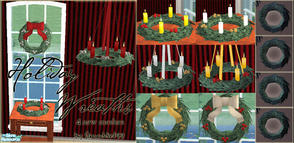 Sims 2 — Holiday Wreaths by Simaddict99 — Holiday wreaths for your Sim homes. 3 all new meshes, includes wall/window