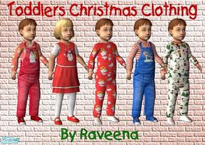 Sims 2 — Toddlers Christmas Clothing by Raveena — A mixed collection of outfits and PJ's for your toddler to wear at