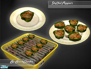 Sims 2 — Stuffed Peppers by BlackGarden — Succulent stuffed peppers with a couscous and vegetable filling. Warning: may