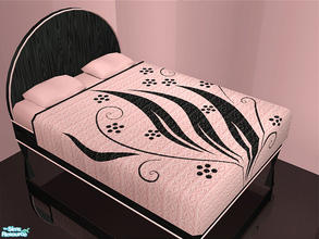 Sims 2 — Simple Bedroom Black - Bedding by detimgi — Black and pink recolor of the Simple Bedroom.