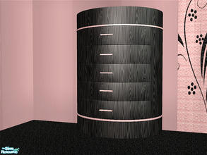 Sims 2 — Simple Bedroom Black - Chest by detimgi — Black and pink recolor of the Simple Bedroom.Animated