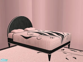 Sims 2 — Simple Bedroom Black - Bed Frame by detimgi — Black and pink recolor of the Simple Bedroom.