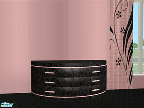 Sims 2 — Simple Bedroom Black - Dresser by detimgi — Black and pink recolor of the Simple Bedroom.Non-animated