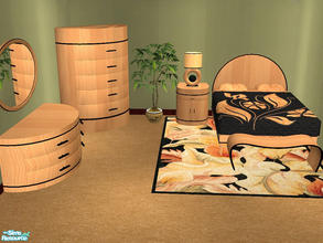 Sims 2 — Simple Bedroom Wood by detimgi — Beechwood recolor of the Simple Bed room.