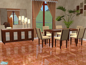 Sims 2 — Blaine Dining Wood by detimgi — Recolor of the Blaine dining room