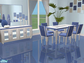 Sims 2 — Blaine Dining Blue by detimgi — Recolor of the Blaine dining room