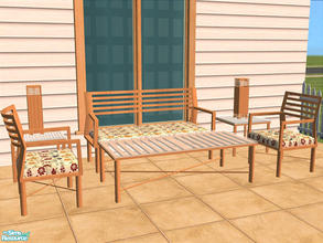 Sims 2 — Lacey Wood Seating by detimgi — Beechwood recolor of the Lacey Patio seating set