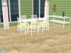 Sims 2 — Lacey White Dining by detimgi — White recolor of the Lacey patio dining set