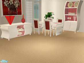 Sims 2 — Fia Dining Red by detimgi — Red recolor of the Fia dining room made to match the red Fia living set
