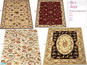 Sims 2 — De Rug Collection by detimgi — Here are the 2x3,3x4,4x4 and 5x5 rugs made as independent objects.They do not