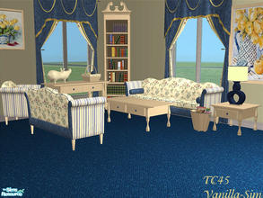 Sims 2 — TC45 Country Parlor by detimgi — A country sitting room using the Bette Lounge sofa,chair and loveseat by