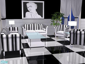 Sims 2 — Sophisticated Comfort by detimgi — Black and white set for your contemporary sims.3 new meshes-coffee table,end
