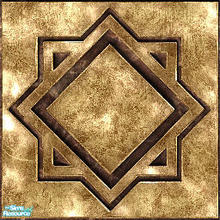 Sims 2 — Regal Tile Brown by detimgi — A goldish tile with brown inset