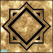 Sims 2 — Regal Tile Black by detimgi — A goldish tile with black