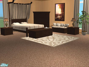 Sims 2 — Slumber Lodge by detimgi — a recolor of the soft touch bedroom set by Dgandy.Bed frame with canopy that pulls