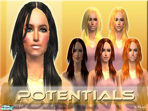 Sims 2 — Potentials by Alyosha — My latest hairset! Usingt he very first mesh I ever recolored and retextured from