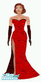 Sims 1 — Red and Black Dress by watersim44 — This is a outfit to stil from Marylin Monroe, a glamours Dress. for the