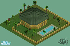 Sims 1 — Tropicana by ladytimedramon — An island paradise in the middle of Sim town. Surrounded by palm trees, this home