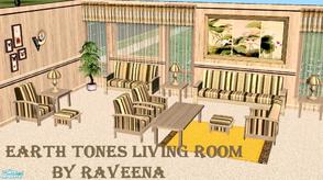 Sims 2 — Earth Tones Living Room by Raveena — Lovely earth colors make this set warm and inviting. Curtains are in my