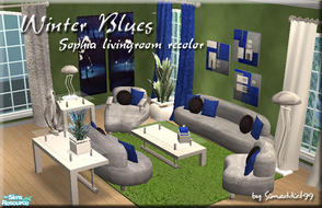 Sims 2 — "Winter Blues" Sophia Living Room RC by Simaddict99 — Recolor of my "Sophia Living Room" set