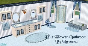 Sims 2 — Blue Flower Bathroom by Raveena — This was made as a request by a dear friend and fan who loves blue. Denise,