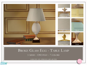 Sims 2 — Broke Glass Egg Table Lamp by DOT — Broke Glass Egg Table Lamp 1 MESH Plus Recolors. Sims 2 by DOT of The Sims
