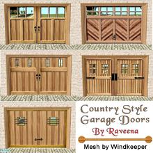 Sims 2 — Country Style Garage Doors by Raveena — A set of all wood garage doors in a rustic style. All doors were created