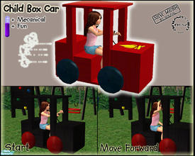 Sims 2 — Child Box Car by solfal — Box car that can be used by childs. It moves a little forward and then back again. The