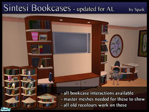 Sims 2 — Sintesi Bookcases updated for AL by Spaik — The three bookcases of my Sintesi series, updated to have all