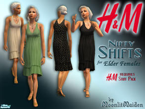 Sims 2 — H&M Nifty Shifts for Elder Females by moonlitmaiden — Tired of few decent clothes for elders? Expand your