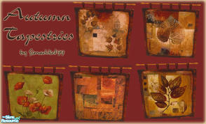 Sims 2 — Autumn Tapestries by Simaddict99 — Set of 5 beautiful Autumn themed tapestries. Note: these files require my