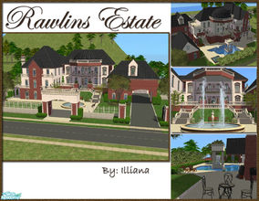 Sims 2 — The Rawlins Estate - 4 Bed Family Home by Illiana — Lovely Estate on a 5x5 lot has Fenced yard, Landscaping,
