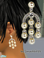 Sims 2 — Pearls And Gold Earing by Simaddict99 — Pearls and Gold, cascading earings. Matching charm can be found in this