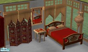 Sims 2 — DD Red Asian Set by stestany — Red and Gold Asian accents