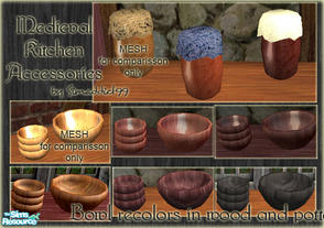 Sims 2 — Kitchen Accessories - Recolor by Simaddict99 — recolor of my medieval bowls and preserves jar. Mesh files