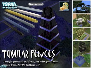 Sims 2 — Tubular Fences by Cyclonesue — Six tubular fences in metallic colours - ideal for glass domes and roofs. Fully