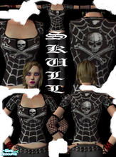 Sims 2 — skull punk-goth short by Trash — skuulll