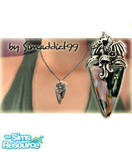 Sims 2 — Dragon Gem by Simaddict99 — Silver dragon and gem stone pendant. requires Dr. Pixels Alpha necklace mesh, see