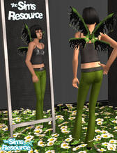Sims 2 — EMO Green Wing by DOT — Dr. Pixel ButterflyWings MESH in ACCESSORIES *GET MESH* EMO Green Wing