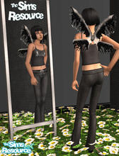 Sims 2 — EMO Black Wing by DOT — Dr. Pixel ButterflyWings MESH in ACCESSORIES *GET MESH* EMO Black Wing