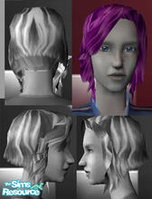 Sims 2 — short asymetric curly hair Pink by Trash — i made this out of the mesh on the link.FOR ADULT AND YOUNG ADULT