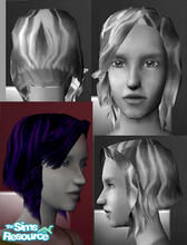 Sims 2 — short asymetric curly (dark violet) by Trash — i made this out of the mesh in the link.FOR ADULT AND YOUNG ADULT