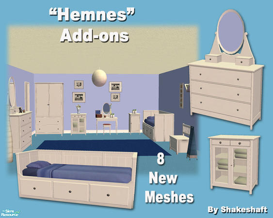 Sims 2 — Hemnes Add-ons by Shakeshaft — A set of additional furniture in the Ikea \"Hemnes\" style, set