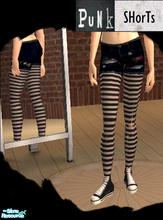 Sims 2 — punk shorts black&grey stockings by Trash — description: the picture