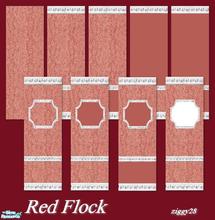Sims 2 — Red Flock Wallpapers by ziggy28 — A set of 9 wallpaper in a red flock design
