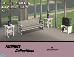 Sims 2 — NSC Furniture Set11 by Neptunesuzy — A White LivingRom set for Starters, featuring furturistic style sofa, end