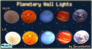 Sims 2 — Planetary Wall Lights by Simaddict99 — Add an "Out of this World" touch to your Sim's home with these